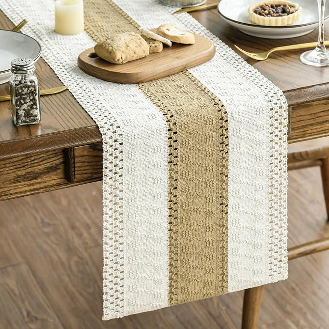 Artoid Mode Burlap Brown Farmhouse Rustic Table Runner 12x72 Inch | Seasonal by ArtoidMode