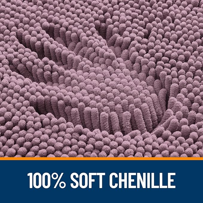 OLANLY Bathroom Rugs 30x18, Extra Soft Absorbent Chenille Bath Rugs, Rubber - Image 3