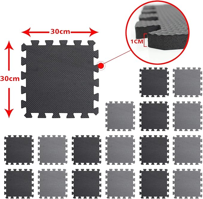 XMTMMD Soft Non-Toxic Foam Baby Play Mat | Toddler Playmat | EVA Foam Interlocking Tiles for Gym, Nursery, Playroom | 18 Squares Foam Floor Mats for Kids & Babies | Colorful Jigsaw Puzzle Play Mat