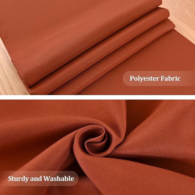 Wolkemer Farmhouse Rust Table Runner Dining Table Runners 48 Inches Long | - Image 4