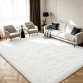 Shag Area Rugs for Bedroom Living Room, 4X6 Ultra Soft White Fluffy Area Rugs by Boshengya