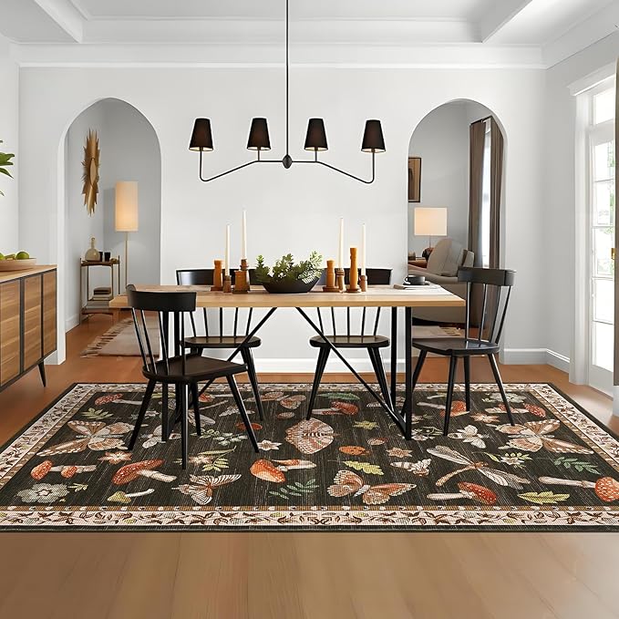 ROYHOME Mushroom Rug Black - Image 2