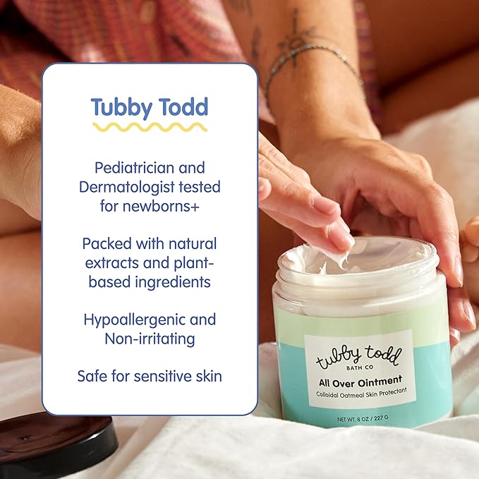 TUBBY TODD's Baby Body Wash & All Over Ointment Eczema Set - Gentle, Hypoallergenic Skincare for Newborns & Toddlers - 25oz, Fragrance-Free