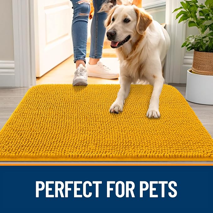 OLANLY Dog Door Mat for Muddy Paws 59x35, Absorbs Moisture and Dirt, Absorbent - Image 6