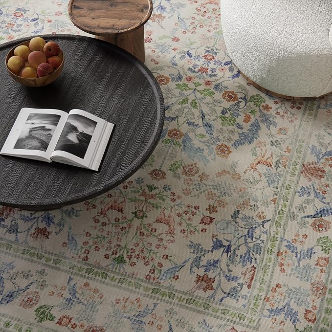 Washable Area Rugs for Living Room: 5x7 Bedroom Rug Vintage Area Rug Stain - Image 3