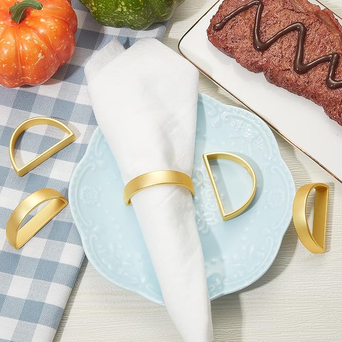 40 Pcs Stainless Steel Napkin Rings Metal Napkin Ring Holders Fall Thanksgiving - Image 3