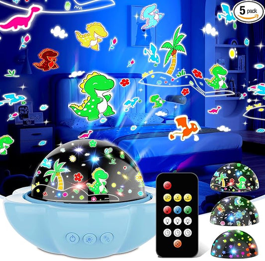 Dinosaur Toys for 3-10 Year old Boys,7-in-1 Kids Night Light Projector with 3 Films 93 Effects, Remote, Timer, 360° Rotation, Birthday Christmas Xmas Gifts Stocking Stuffers for Kids Age 3 4 5 6