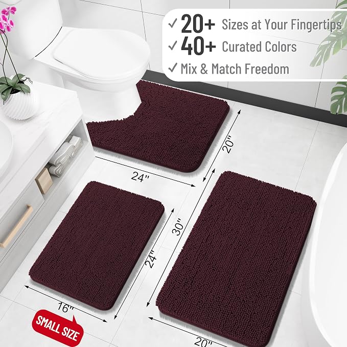 OLANLY Large Bathroom Rugs 44x32, Extra Soft Absorbent Chenille Bath Rugs - Image 2