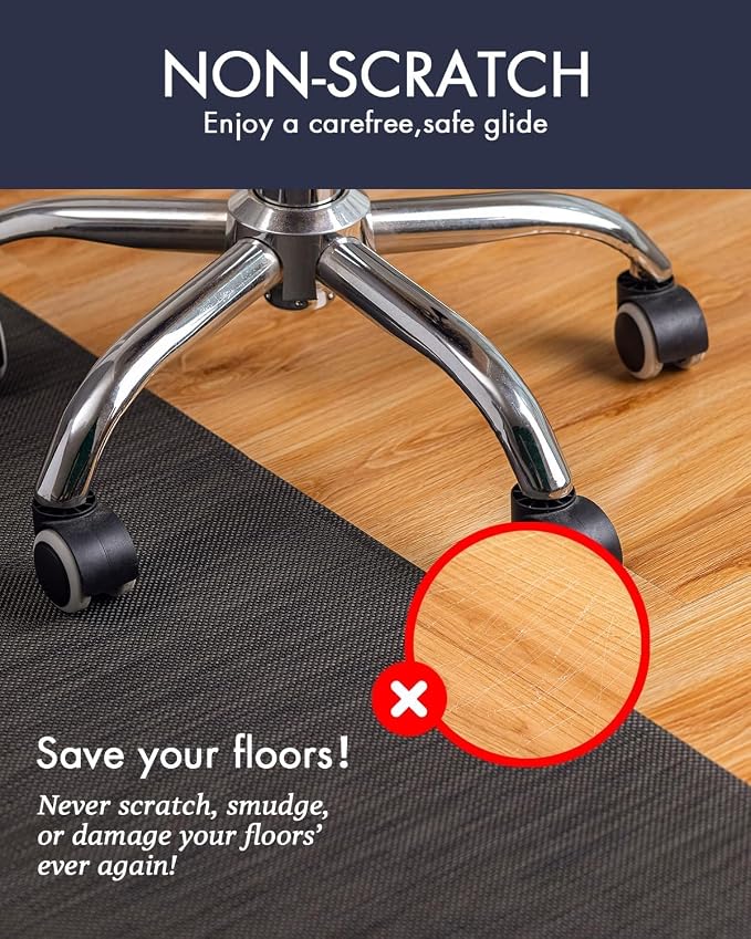 BARoyal Office Chair Mat for Hardwood Floor Under Desk Computer Rolling Chair - Image 3