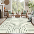 DCX Abstract Machine Washable 6x9 Rug, Sage Green Modern Accent Rug by DCXWashableRug