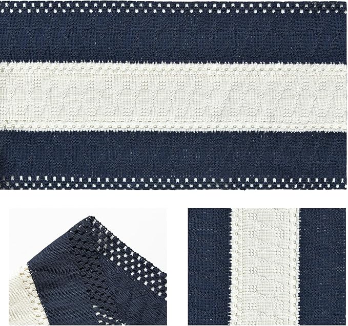 Artoid Mode Dark Blue Farmhouse Woven Table Runner 12x108 Inch | Seasonal - Image 6