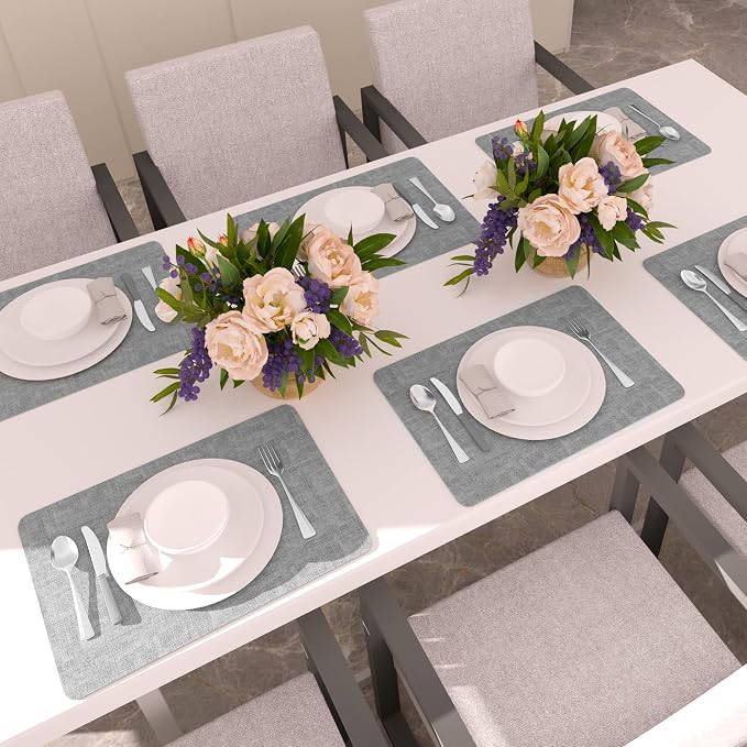 Maxpearl Faux Leather Placemats Set of 6, Suitable - Image 9