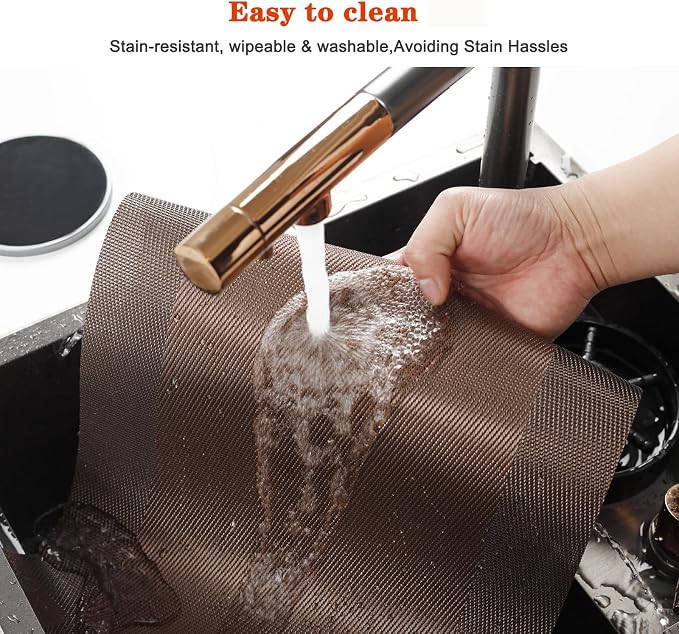 Placemats Set of 8, Vinyl PVC Heat Resistant Washable Placemats Set, Non Slip - Image 5