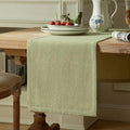 Burlap Style Farmhouse Table Runner, 14x36 Inches Light Sage Green | Thick by ZEEMARTONLINE