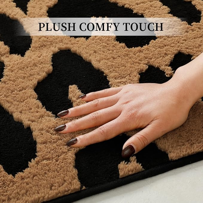 YIHOUSE 6×9 Ft Leopard Area Rugs, Washable High-Low Pile Plush Soft Rug - Image 7