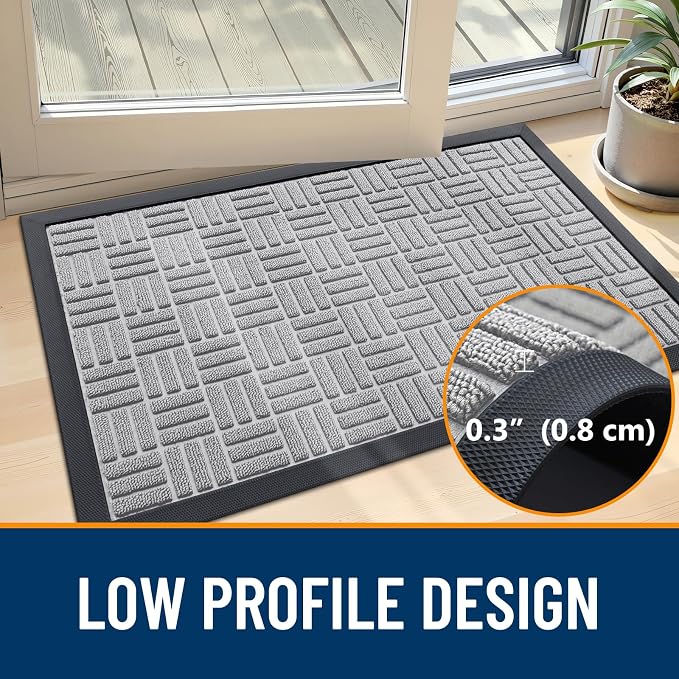 OLANLY Front Door Mat Outside Entrance 59x34, Heavy Duty Sturdy Natural Rubber - Image 5