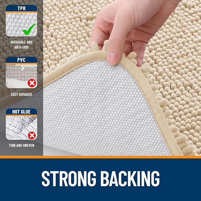 OLANLY Large Bathroom Rugs 47x32, Extra Soft Absorbent Chenille Bath Rugs - Image 6