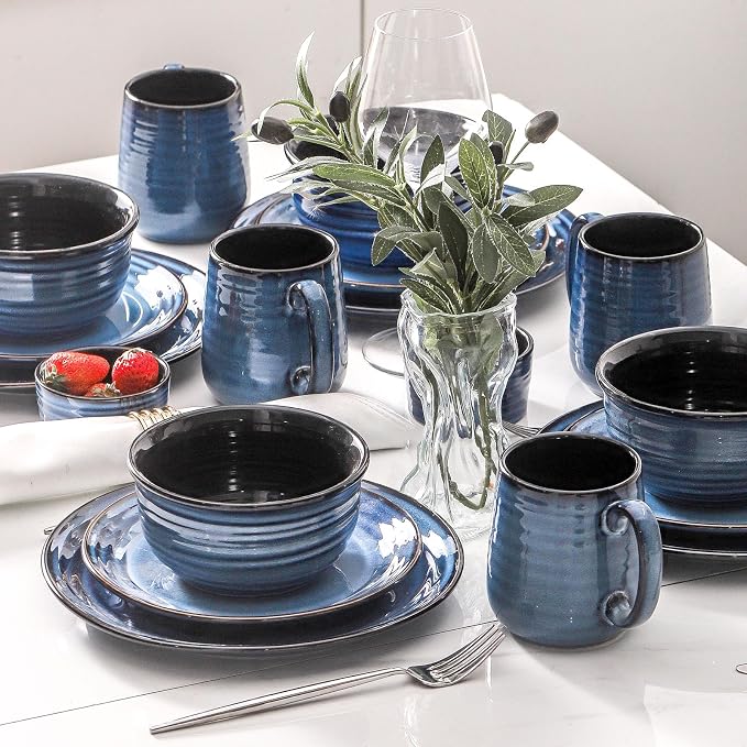 HASENSE Dessert Plates Set of 4, 8 Inch Porcelain Salad Dinner Plates Set - Image 6