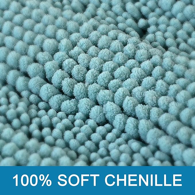 H.VERSAILTEX Bath Rugs for Bathroom Non Slip Bath Mats Extra Thick Chenille - Image 3