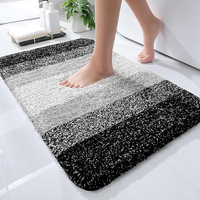 OLANLY Small Bathroom Rugs Mat 24x16, Extra Soft Absorbent Microfiber Bath Rugs by OLANLY