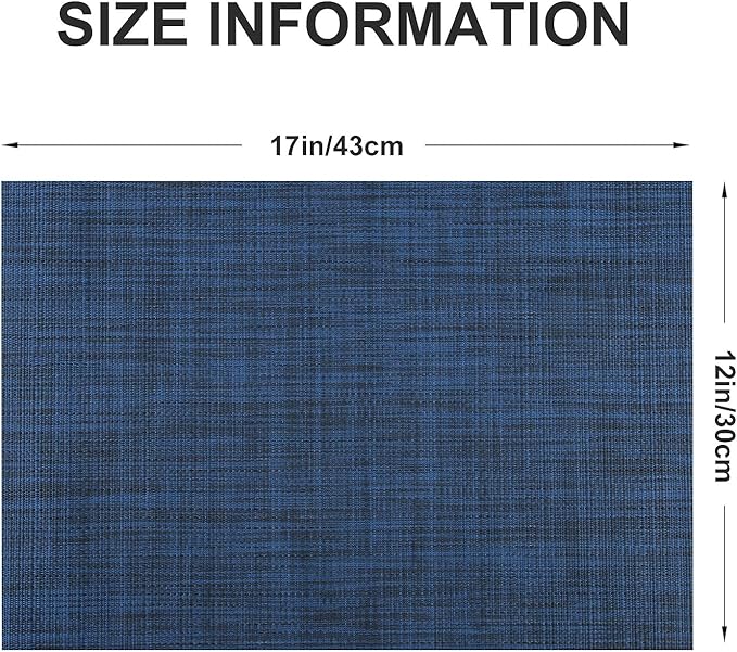 Vinyl Placemats Set of 8, PVC Woven Washable Non-Slip Table Mats, Heat - Image 4