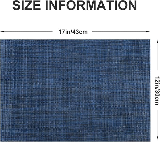 Vinyl Placemats Set of 4, PVC Woven Washable Non-Slip Table Mats, Heat - Image 4