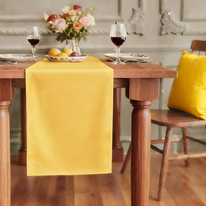 FOLINS&HOME Yellow Waterproof Decorative Table Runner 36 Inches Long | 210GSM by FOLINSHOME