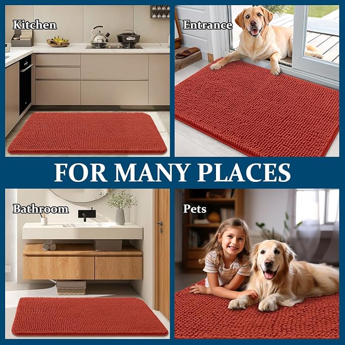 OLANLY Dog Door Mat for Muddy Paws 44x24, Absorbs Moisture and Dirt, Absorbent - Image 8
