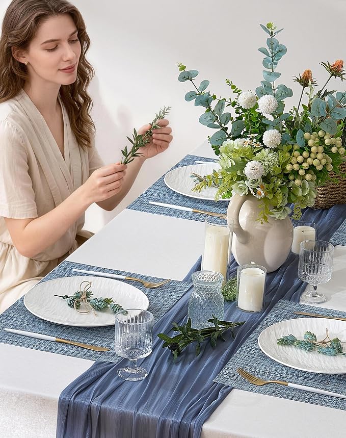 Leetaltree Deep Navy Woven Placemats Set of 6 - Image 3