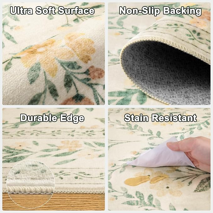 Runner Rug for Entryway: 2.6x10 Kitchen Rugs Non Slip Washable Ultra-Thin Soft - Image 8
