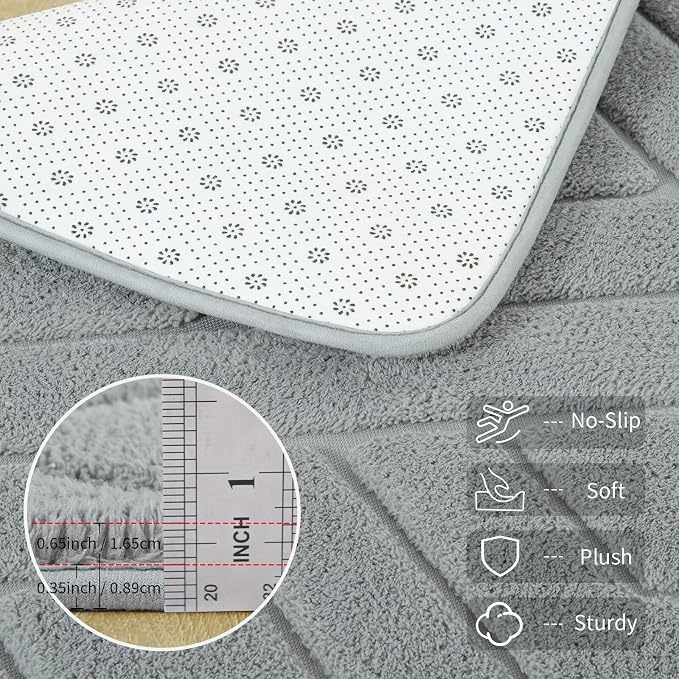 6x9 Grey Washable Area Rug for Bedroom Living Room, Modern Geometric Shag - Image 4