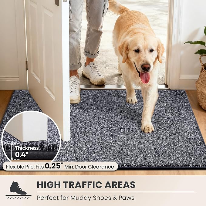 PURRUGS Dirt Trapping Door Mat 31.5" x 47", Non-Slip Machine Washable Entryway - Image 6