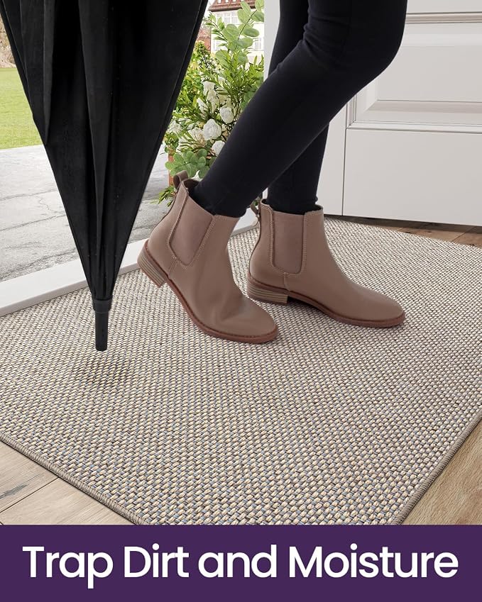 DEXI Ultra Thin Door Mat Indoor Entrance 32x48, Non Slip Rubber Backed Entryway - Image 5