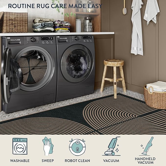 Lahome Enfys Modern Rainbow Easy Jute Rug, 6x9 Area Rugs - Image 5
