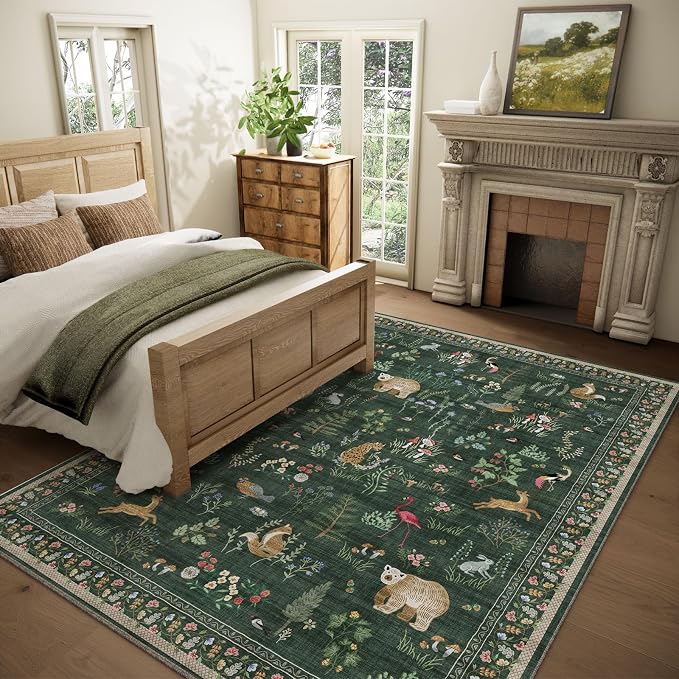 Machine Washable Rugs for Living Room: 6x9 Area Rugs for Bedroom Vintage Rugs - Image 2