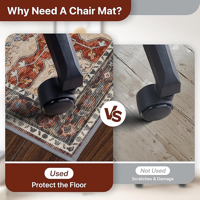 Office Chair Mat for Hardwood Tile Floor, Under Desk Carpet Protector for - Image 4