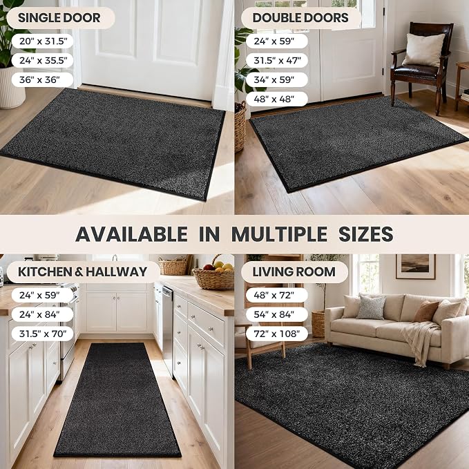 PURRUGS Easy Care Area Rug 6ft x 9ft, Non-Slip Washable Entryway Rug, Stain - Image 9