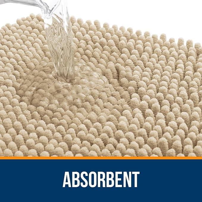 OLANLY Small Bathroom Rugs 24x16, Extra Soft Absorbent Chenille Bath Rugs - Image 4