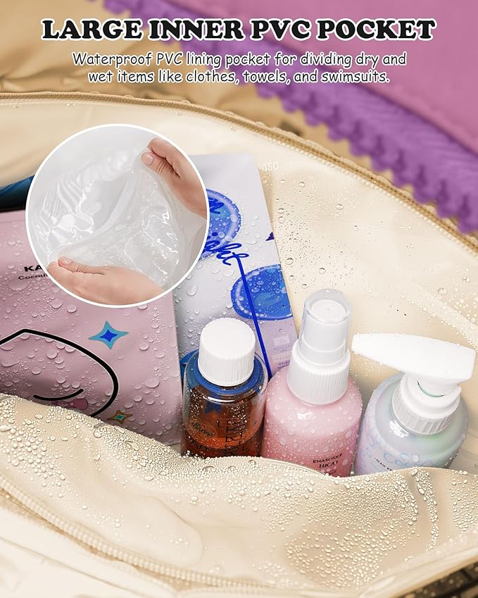 Duffle Bag with Initial, Spend The Night Bags for Women，Overnight Bag with Wet Pocket，Sister Gift, Gifts for Women-Lightweight Travel Bags Personalized Gym Tote with Makeup Pouch