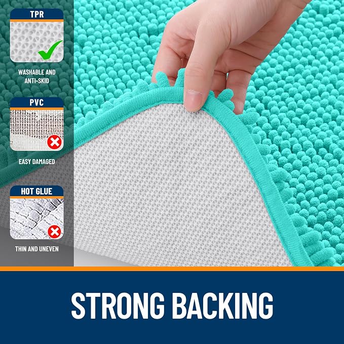 OLANLY Large Bathroom Rugs 44x32, Extra Soft Absorbent Chenille Bath Rugs - Image 6