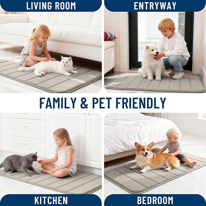 OLANLY Memory Foam Long Bathroom Rugs Runner 59x20, Super Soft Absorbent Bath - Image 9