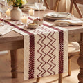 Artoid Mode Red Stripe Diamond Woven Table Runner 12x108 Inch | Holiday by ArtoidMode