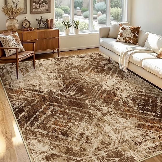 BESTSWEETIE Area Rug 4x6 Rug Machine Washable Non-Slip Low Pile Print Pattern - Image 9