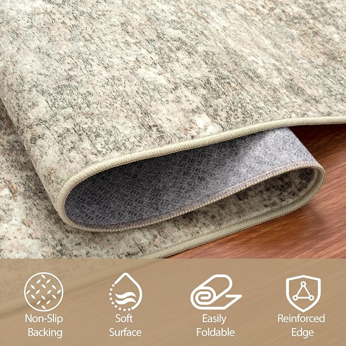 10x14 Area Rugs for Living Room Rug Washable: Abstract Large Rug Indoor Modern - Image 3