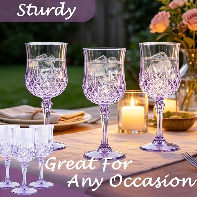 48Pack Plastic Wine Glasses, 7oz Vintage Goblets - Image 6