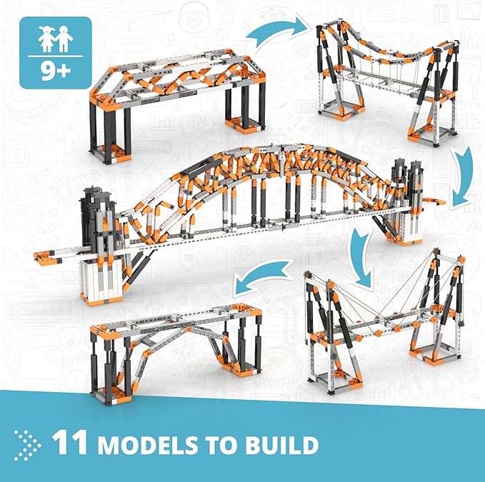 Engino- Stem Toys, Architecture Set: Eiffel Tower, Sydney Bridge- Building Toys, Engineering Kit for Kids 9+, STEM Project, Gifts for Boys & Girls (11 Model Options)