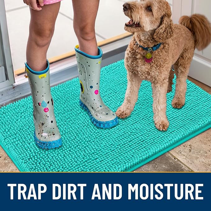 Smiry Dog Door Mat for Muddy Paws 54x32, Absorbent Dirt Trapper, Non-Slip - Image 3
