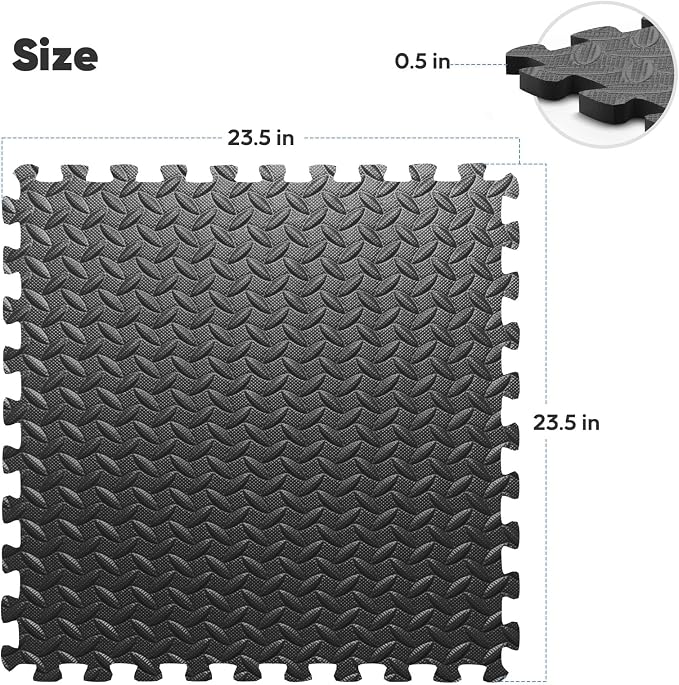 Home Gym Mat, Puzzle Exercise Mat, EVA Interlocking Foam Floor Tiles - Image 2