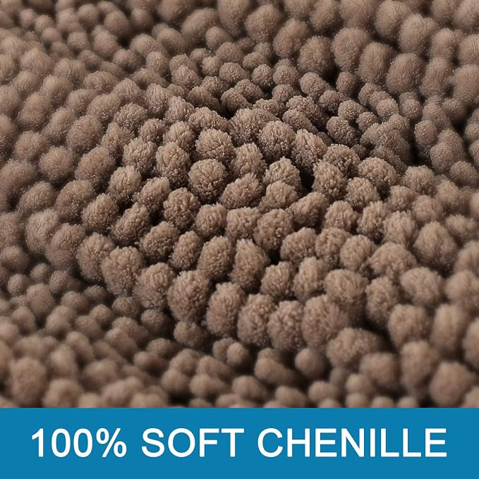 H.VERSAILTEX Bath Rugs for Bathroom Non Slip Bath Mats Extra Thick Chenille - Image 3