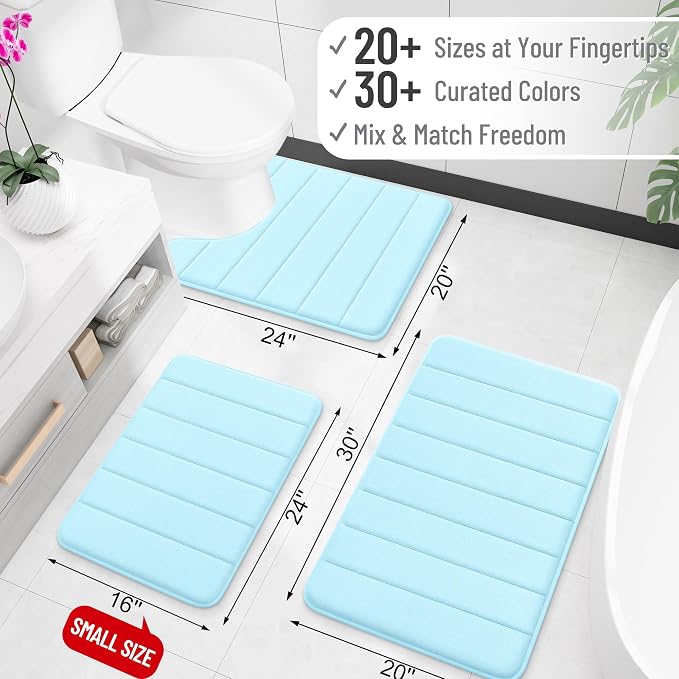 OLANLY Memory Foam Bath Mat 36x24, Super Soft Absorbent Bathroom Rugs, Quick Dry - Image 2